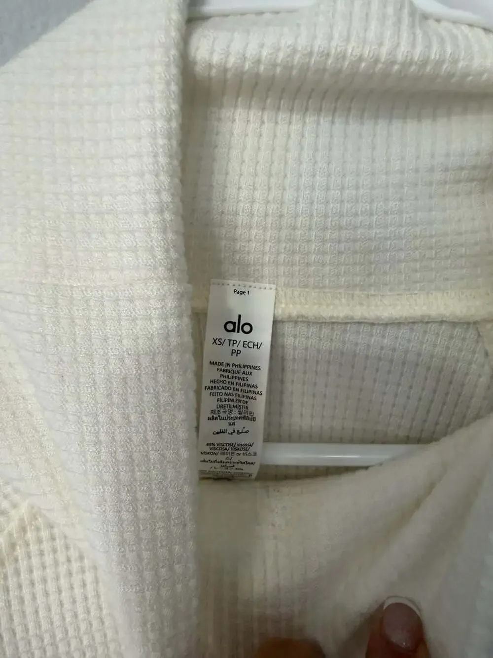 Alo Yoga Waffle Weekend Escape Mock Neck Long Sleeve